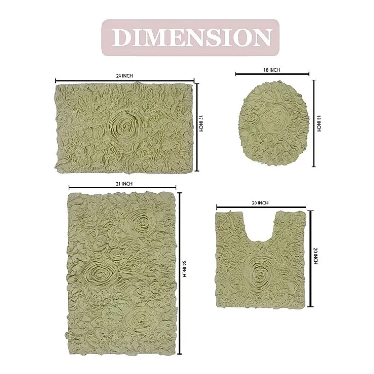 Home Weavers Inc Bellflower 4-pc. Quick Dry Bath Rug Set
