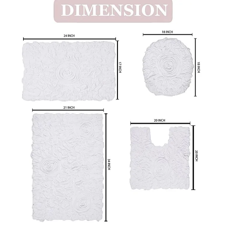 Home Weavers Inc Bellflower 4-pc. Quick Dry Bath Rug Set