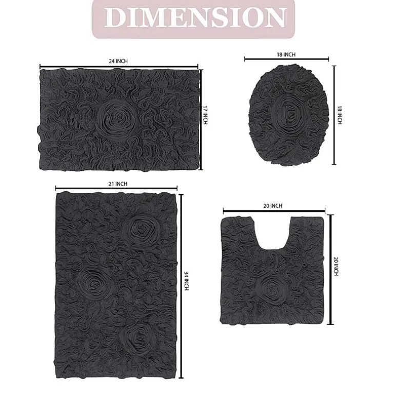 Home Weavers Inc Bellflower 4-pc. Quick Dry Bath Rug Set