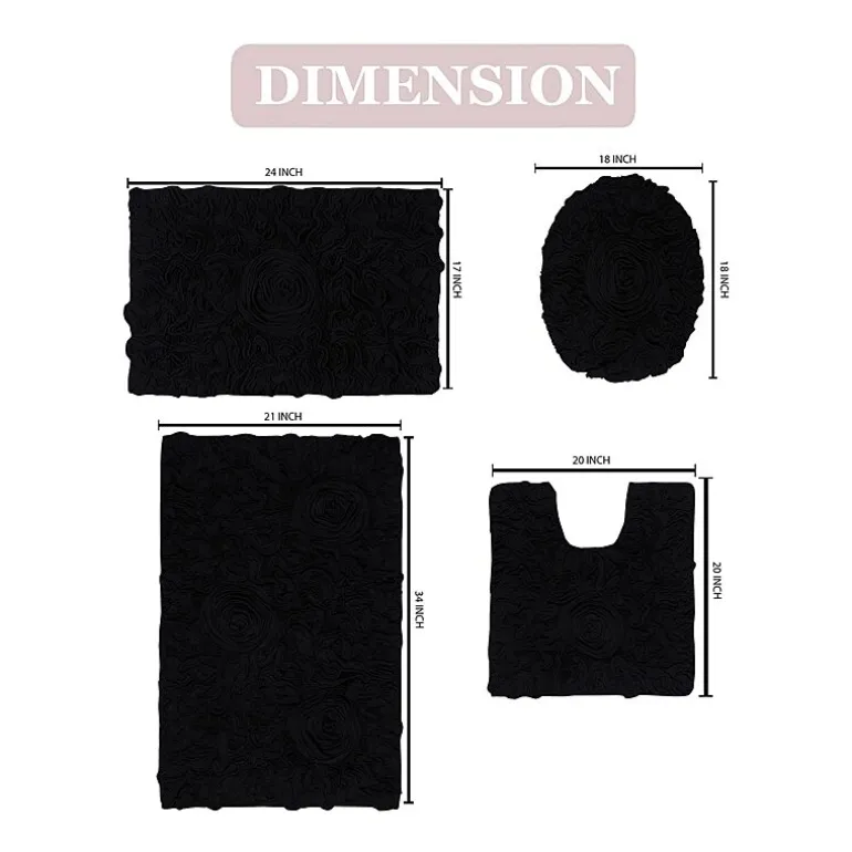 Home Weavers Inc Bellflower 4-pc. Quick Dry Bath Rug Set