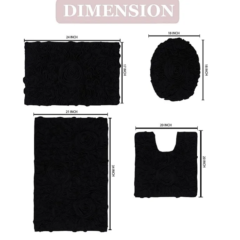Home Weavers Inc Bellflower 4-pc. Quick Dry Bath Rug Set