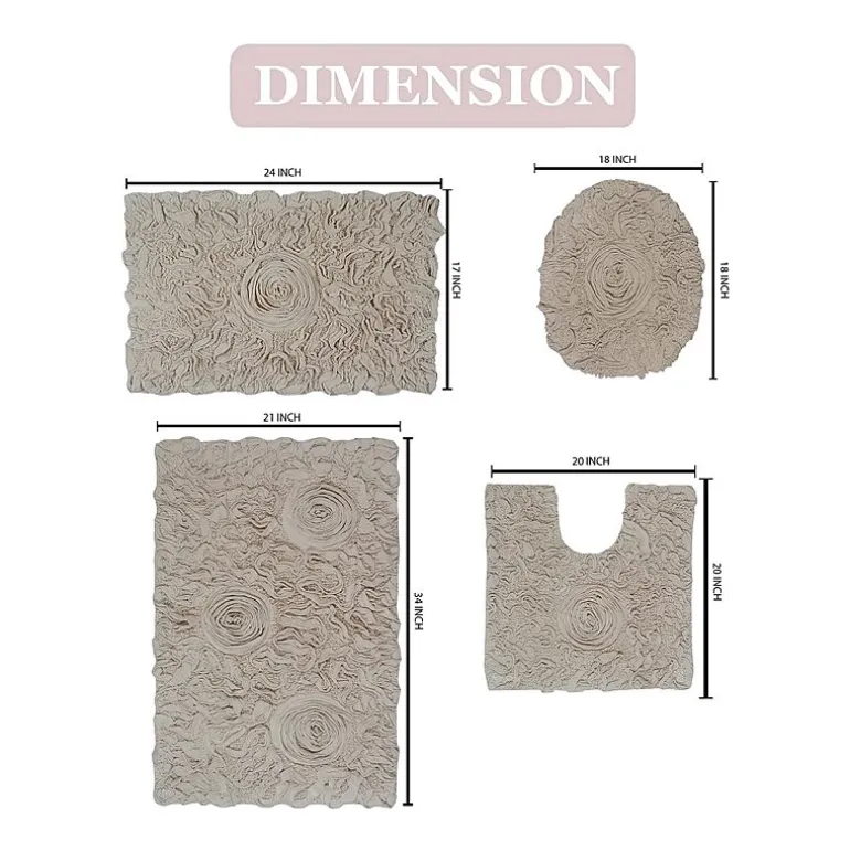 Home Weavers Inc Bellflower 4-pc. Quick Dry Bath Rug Set