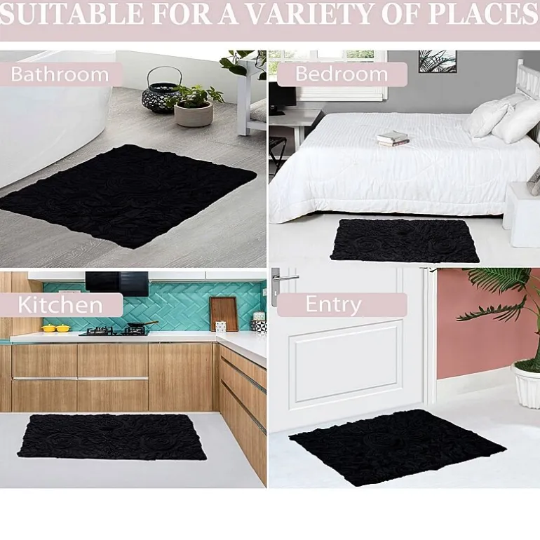 Home Weavers Inc Bellflower Quick Dry 20X20 Inch Bath Rug