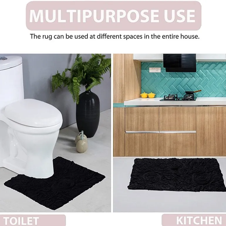 Home Weavers Inc Bellflower Quick Dry 20X20 Inch Bath Rug