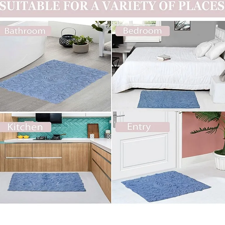 Home Weavers Inc Bellflower Quick Dry 20X20 Inch Bath Rug