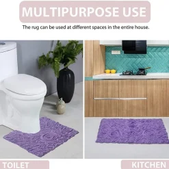 Home Weavers Inc Bellflower Quick Dry 20X20 Inch Bath Rug