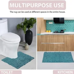 Home Weavers Inc Bellflower Quick Dry 20X20 Inch Bath Rug