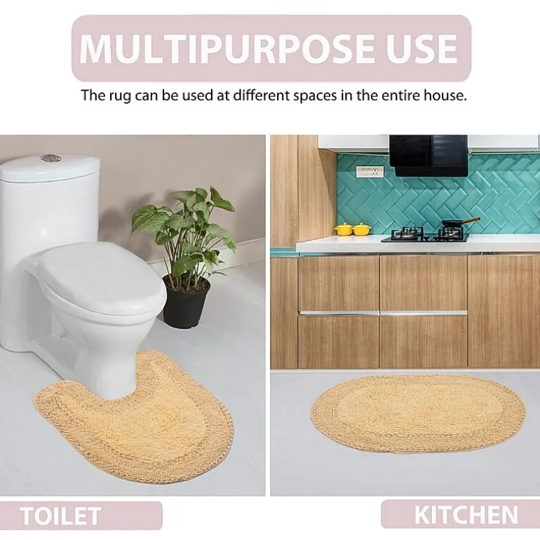 Home Weavers Inc Double Ruffle 17X24 Inch Quick Dry Bath Rug