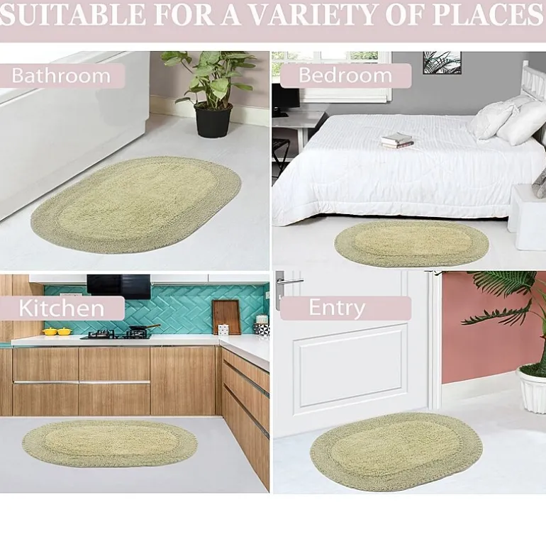 Home Weavers Inc Double Ruffle 17X24 Inch Quick Dry Bath Rug