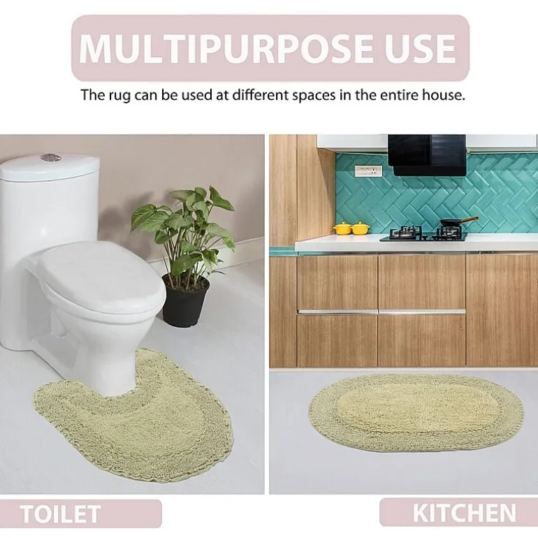Home Weavers Inc Double Ruffle 17X24 Inch Quick Dry Bath Rug
