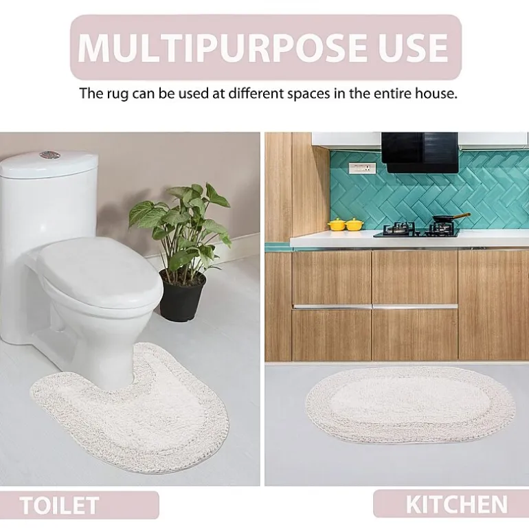 Home Weavers Inc Double Ruffle 17X24 Inch Quick Dry Bath Rug