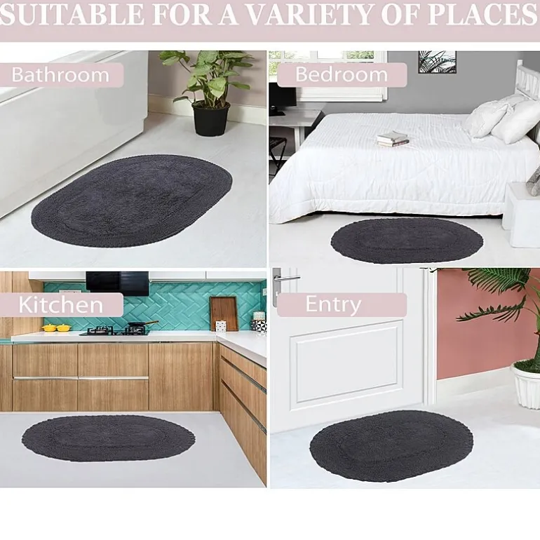 Home Weavers Inc Double Ruffle 17X24 Inch Quick Dry Bath Rug