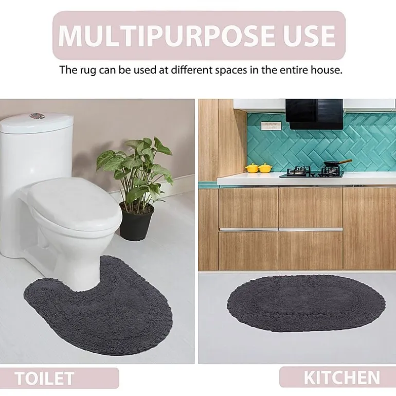 Home Weavers Inc Double Ruffle 17X24 Inch Quick Dry Bath Rug