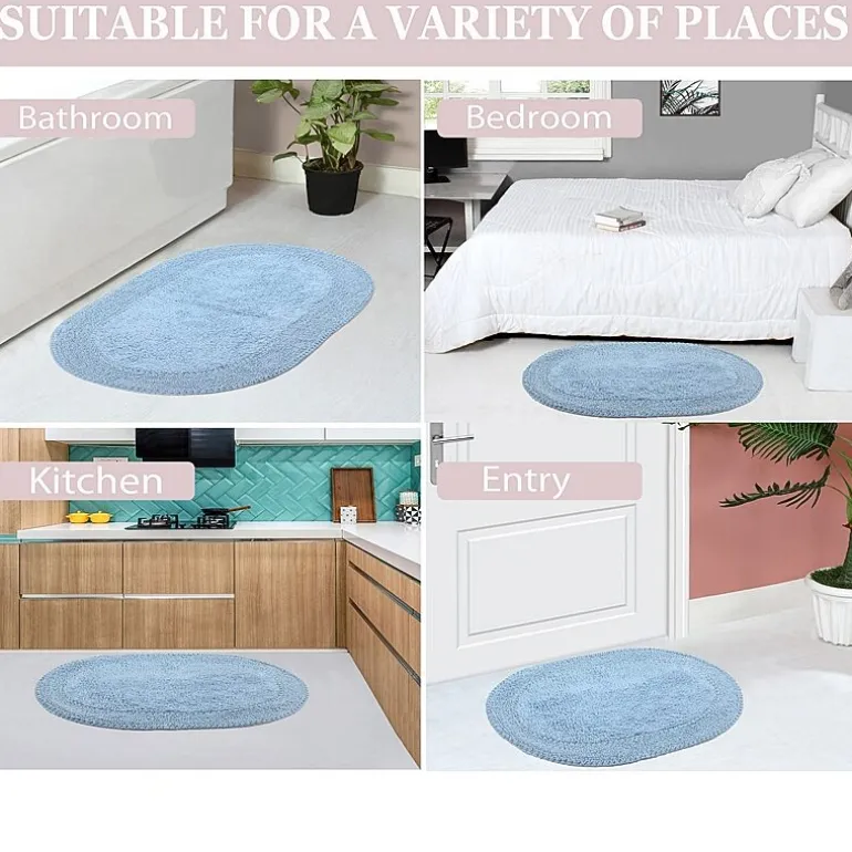 Home Weavers Inc Double Ruffle 17X24 Inch Quick Dry Bath Rug