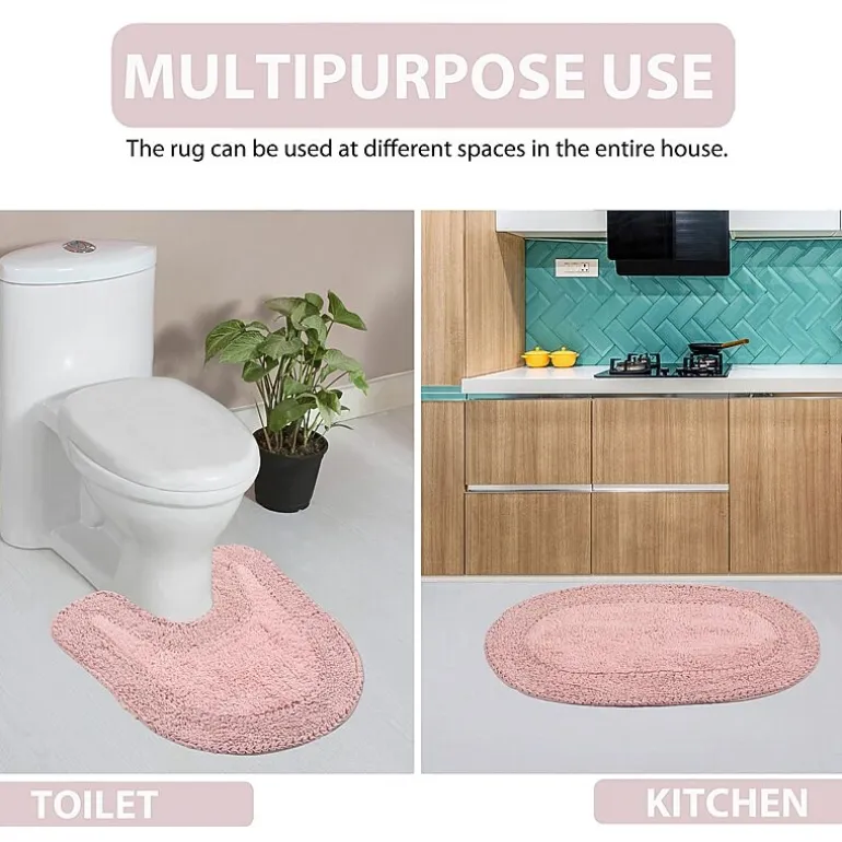 Home Weavers Inc Double Ruffle 17X24 Inch Quick Dry Bath Rug