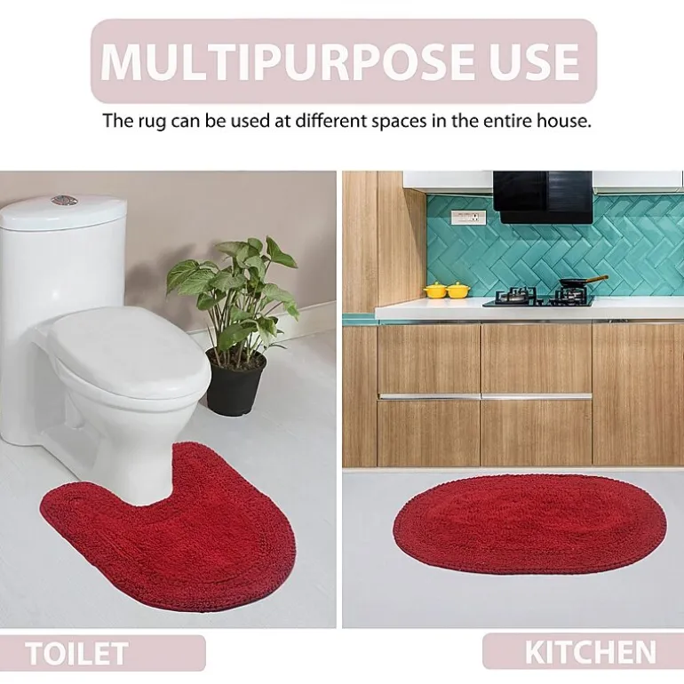 Home Weavers Inc Double Ruffle 17X24 Inch Quick Dry Bath Rug