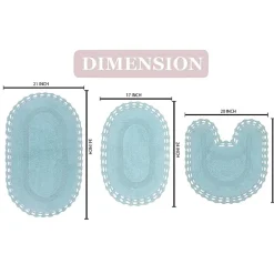 Home Weavers Inc Hampton Crochet 3-pc. Reversible Bath Rug Set