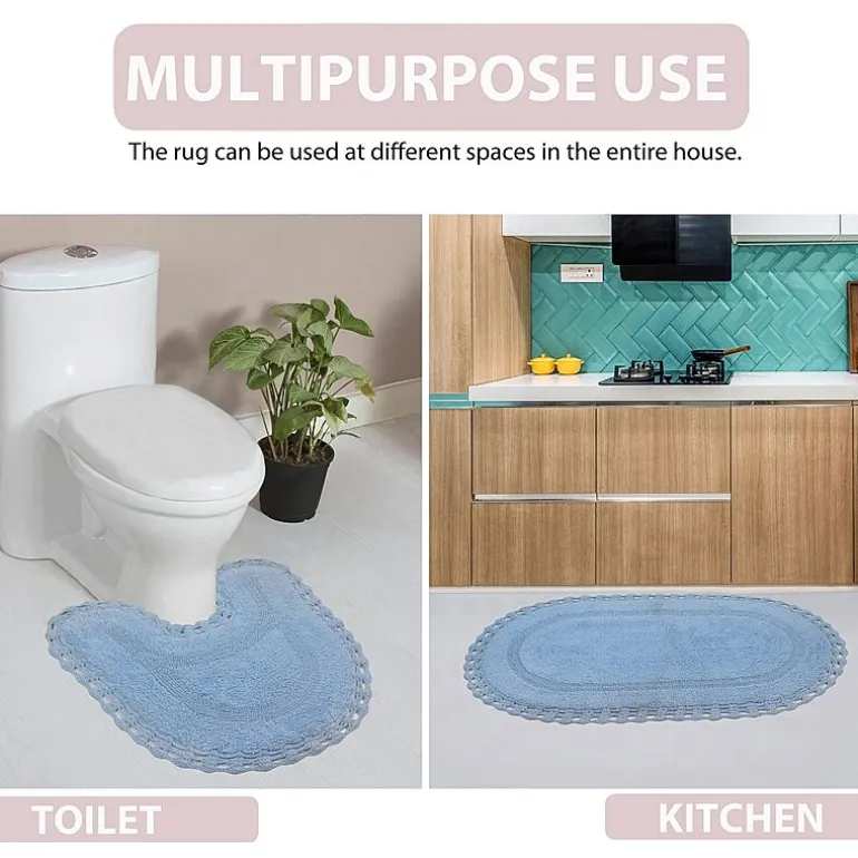 Home Weavers Inc Hampton Crochet 3-pc. Reversible Bath Rug Set