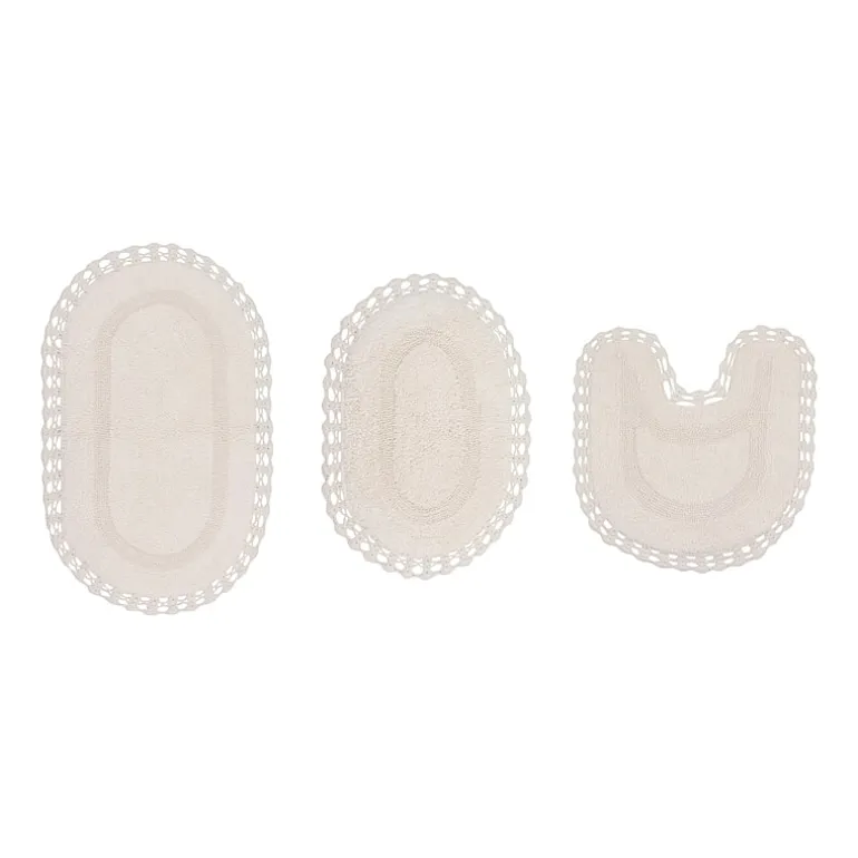 Home Weavers Inc Hampton Crochet 3-pc. Reversible Bath Rug Set