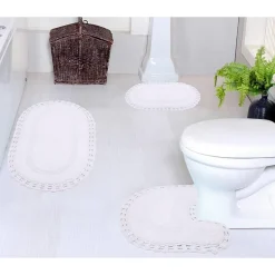 Home Weavers Inc Hampton Crochet 3-pc. Reversible Bath Rug Set