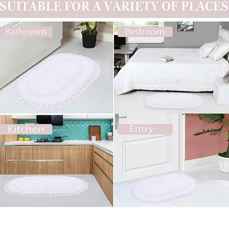 Home Weavers Inc Hampton Crochet 3-pc. Reversible Bath Rug Set