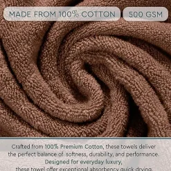 Home Weavers Inc Hazel Collection 100% Cotton Zero Twist Super Absorbent 12-pc. Quick Dry Bath Towel Set