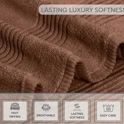 Home Weavers Inc Hazel Collection 100% Cotton Zero Twist Super Absorbent 12-pc. Quick Dry Bath Towel Set