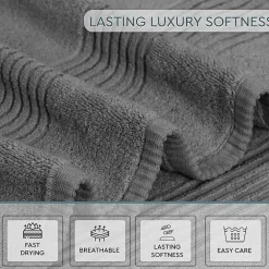 Home Weavers Inc Hazel Collection 100% Cotton Zero Twist Super Absorbent 12-pc. Quick Dry Bath Towel Set