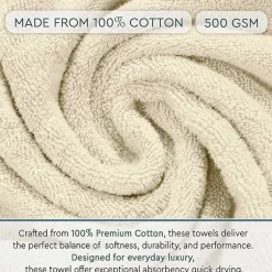 Home Weavers Inc Hazel Collection 100% Cotton Zero Twist Super Absorbent 12-pc. Quick Dry Bath Towel Set
