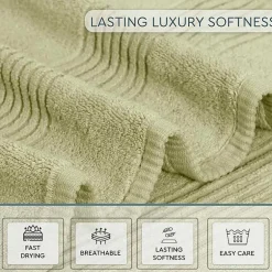 Home Weavers Inc Hazel Collection 100% Cotton Zero Twist Super Absorbent 12-pc. Quick Dry Bath Towel Set