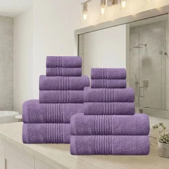 Home Weavers Inc Hazel Collection 100% Cotton Zero Twist Super Absorbent 12-pc. Quick Dry Bath Towel Set