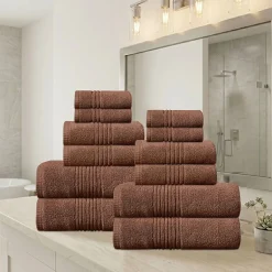 Home Weavers Inc Hazel Collection 100% Cotton Zero Twist Super Absorbent 12-pc. Quick Dry Bath Towel Set