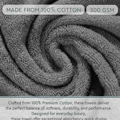 Home Weavers Inc Hazel Collection 100% Cotton Zero Twist Super Absorbent 12-pc. Quick Dry Bath Towel Set
