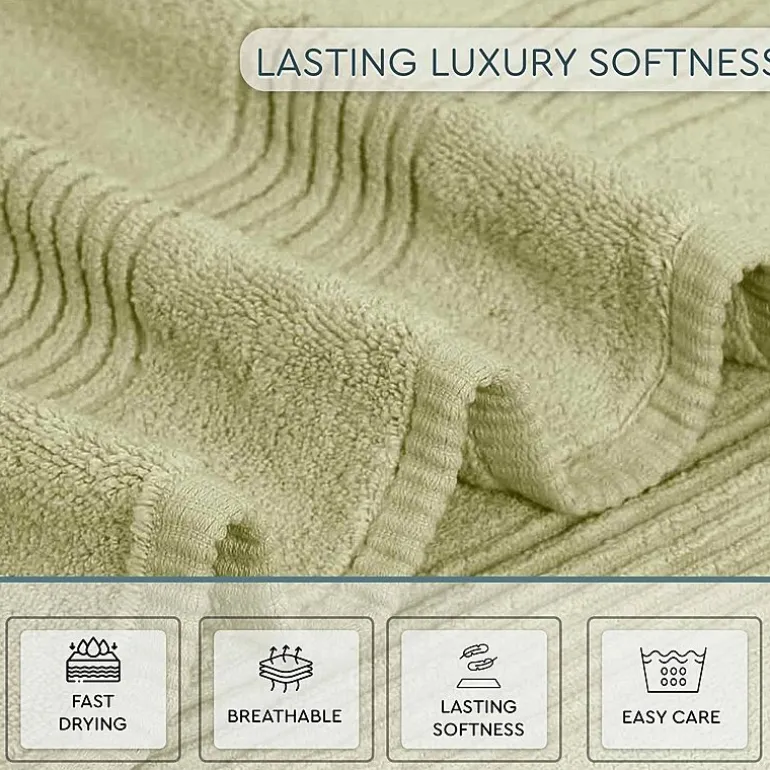 Home Weavers Inc Hazel Collection 100% Cotton Zero Twist 6-pc. Quick Dry Washcloth