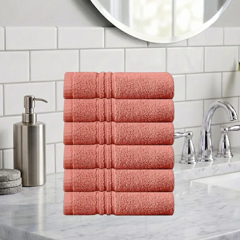 Home Weavers Inc Hazel Collection 100% Cotton Zero Twist 6-pc. Quick Dry Washcloth