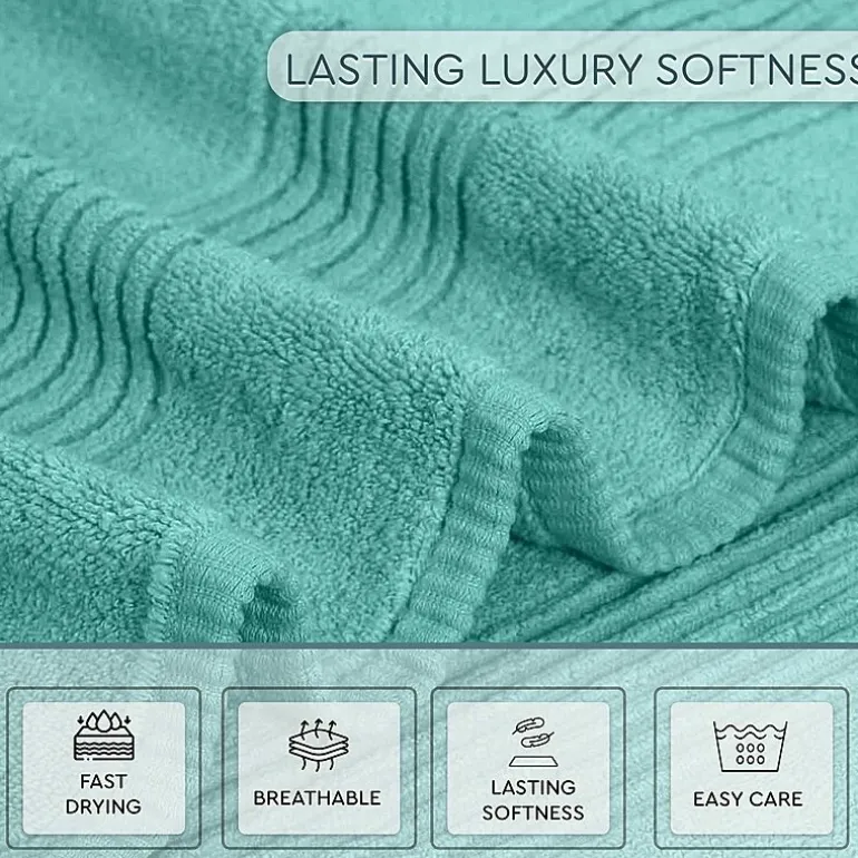 Home Weavers Inc Hazel Collection 100% Cotton Zero Twist 6-pc. Quick Dry Washcloth