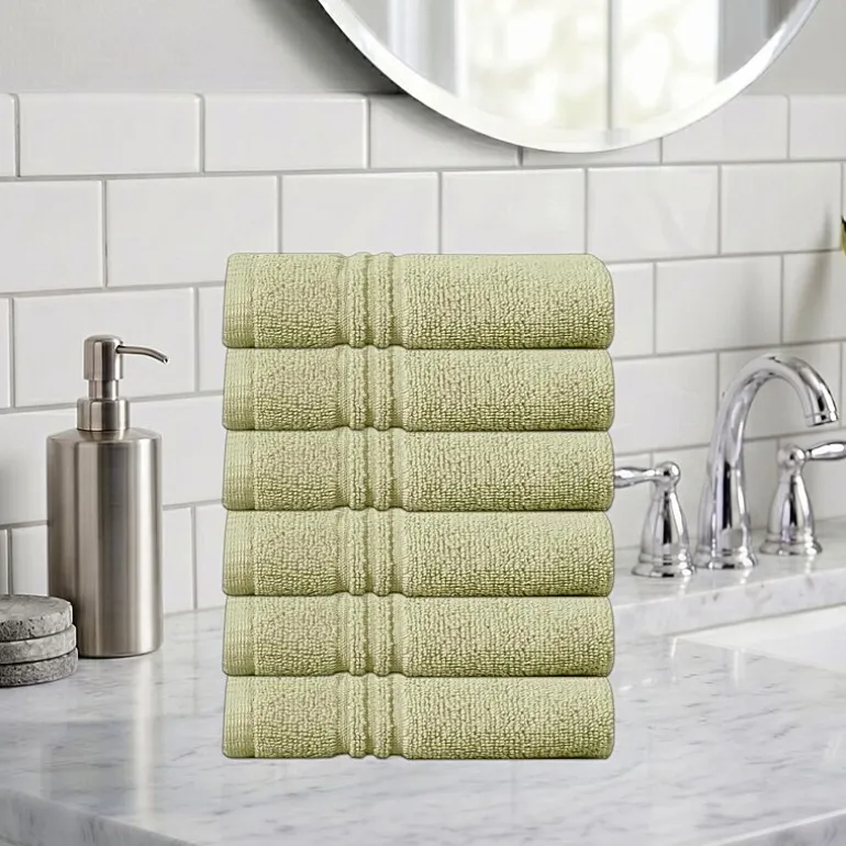 Home Weavers Inc Hazel Collection 100% Cotton Zero Twist 6-pc. Quick Dry Washcloth