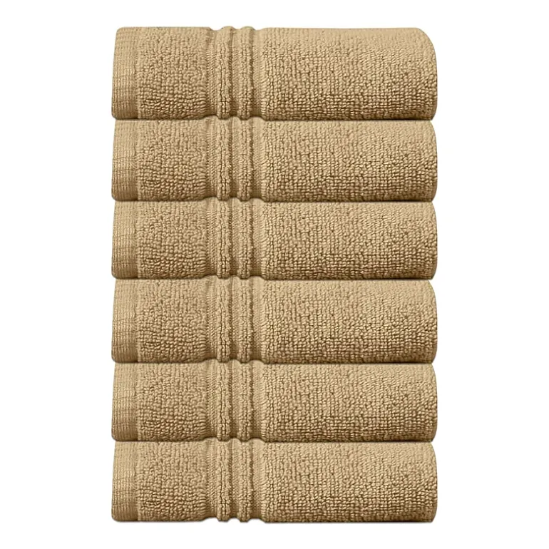 Home Weavers Inc Hazel Collection 100% Cotton Zero Twist 6-pc. Quick Dry Washcloth