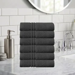 Home Weavers Inc Hazel Collection 100% Cotton Zero Twist 6-pc. Quick Dry Washcloth