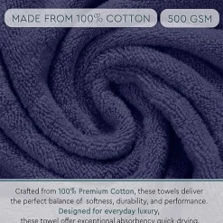 Home Weavers Inc Hazel Collection 100% Cotton Zero Twist 6-pc. Quick Dry Washcloth