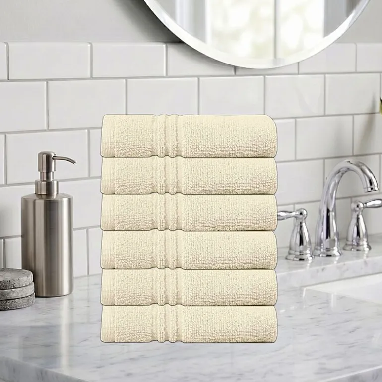 Home Weavers Inc Hazel Collection 100% Cotton Zero Twist 6-pc. Quick Dry Washcloth
