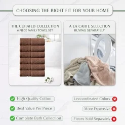 Home Weavers Inc Hazel Collection 100% Cotton Zero Twist 6-pc. Quick Dry Washcloth