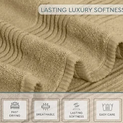 Home Weavers Inc Hazel Collection 100% Cotton Zero Twist 6-pc. Quick Dry Washcloth
