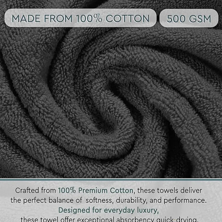 Home Weavers Inc Hazel Collection 100% Cotton Zero Twist 6-pc. Quick Dry Washcloth