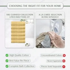 Home Weavers Inc Hazel Collection 100% Cotton Zero Twist 6-pc. Quick Dry Washcloth