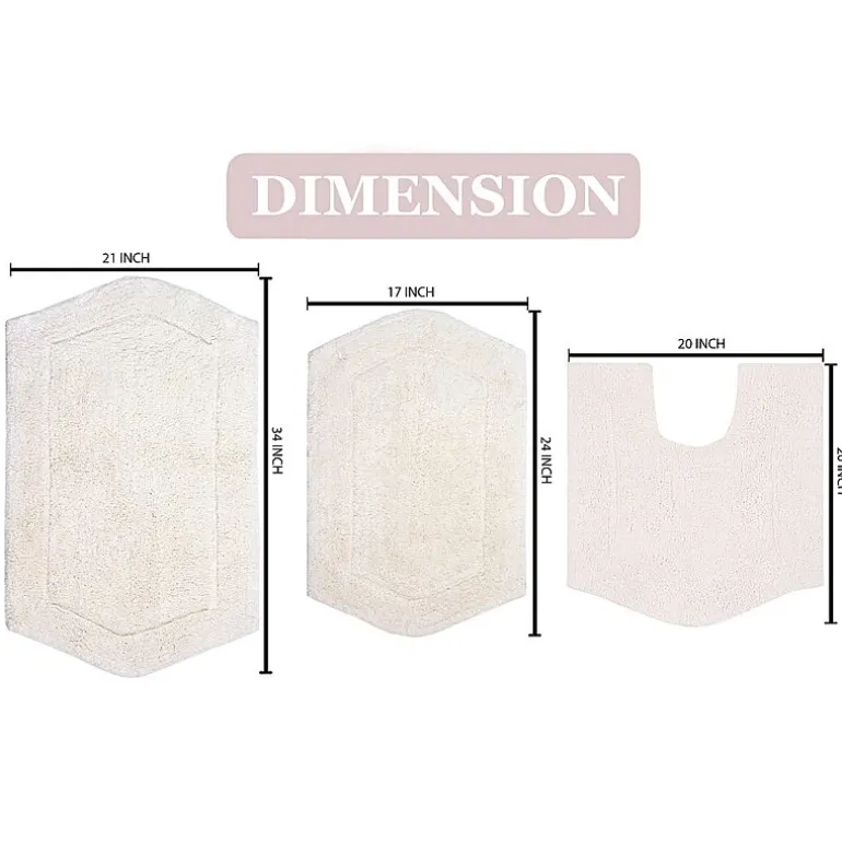 Home Weavers Inc Waterford 3-pc. Quick Dry Bath Rug Set