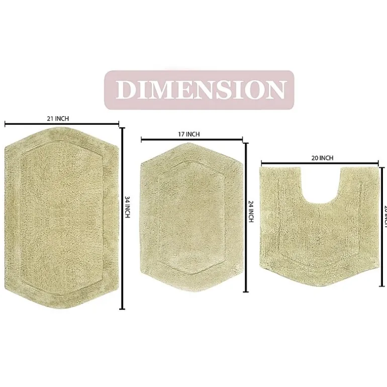 Home Weavers Inc Waterford 3-pc. Quick Dry Bath Rug Set