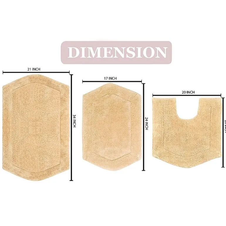 Home Weavers Inc Waterford 3-pc. Quick Dry Bath Rug Set