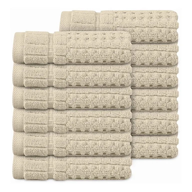 Home Weavers Inc Willow Collection 100% Cotton Zero Twist 12-pc. Quick Dry Washcloth