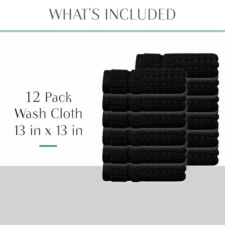 Home Weavers Inc Willow Collection 100% Cotton Zero Twist 12-pc. Quick Dry Washcloth